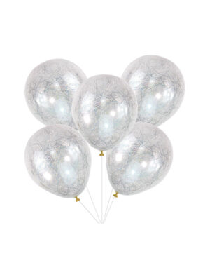 Lateksballonger / Konfettiballonger (5stk): Gull - 30cm