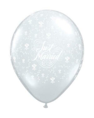 Lateksballong: "Just Married" - 28cm - Per stk