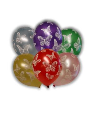 Lateksballong: Sommerfugler - Flere farger - 30cm - Per stk