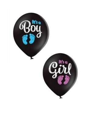 Lateksballong: "It's a Boy / Girl" - 30cm - Blå / Rosa (Pastel) - Per stk