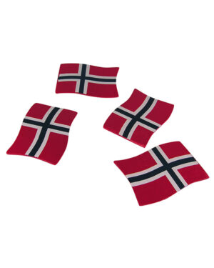 Konfetti (25 stk): Norsk Flagg i tre