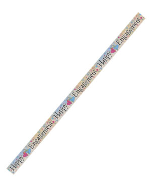 Banner: "Happy Engagement" - Blå med Hjerter - 3,65m