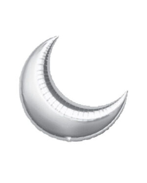 Folieballong: Måne - Sølv - 66cm