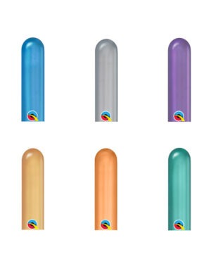 Figurballonger (100stk): Flere farger (Chrome) - 5 x 150cm