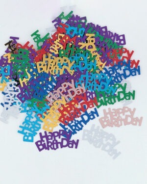 Konfetti: "Happy Birthday" - Fargerik - 15g