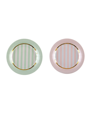 Tallerkener (10stk): Stripete - Flere farger - 22,5cm