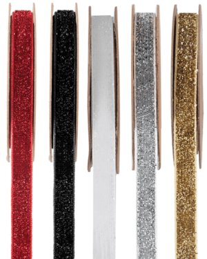 Bånd (Fløyel): Klistrebånd Glitter - Flere farger - 1m x 10mm