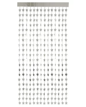 Backdrop / Tassel: Frynset med Stjerner - Sølv - 2x1m