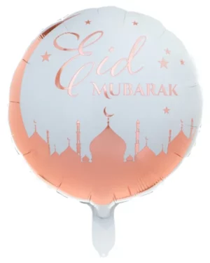 Folieballong: "Eid Mubarak" - Rosegull - 45cm