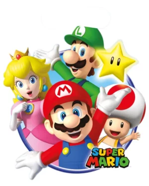 Gaveposer / Godteposer (8stk): Super Mario - Blå & Rød - 23,4 x 16,2 cm