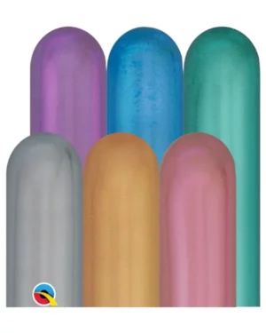 Figurballonger (100stk): Assortert (Chrome) - 150cm