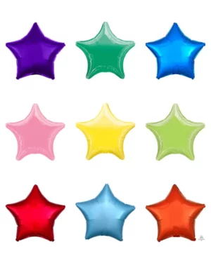 Folieballong: Stjerne - Flere farger (Metallic) - 48cm