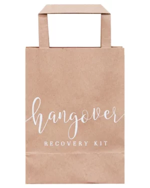 Gavepose / Godtepose (5stk): Hangover pose - Utdrikningsslag - Brun - 26,5cm H x 15cm B x 9cm D