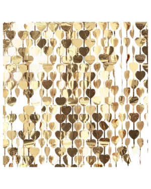 Backdrop: Hjerter - Gull - 2,5 x 1m