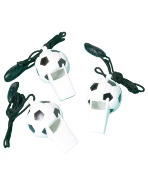Fløyter / Blåsere: Fotball motiv - Hvit & Svart - 6,2 x 3,2 cm