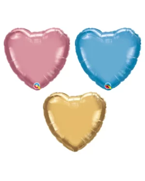 Folieballong: Hjerte - Chrome - Flere farger - 45cm