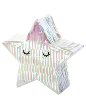 Pinata: Stjerne - iriserende - 10,5x9,5x3,5cm