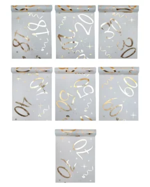 Bordløper: Metallic - Ulike tall - 5m x 30cm
