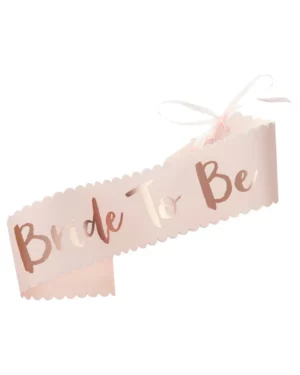 Ordensbånd / Sash: "Bride to be" - Rosa - 11cm B x 76cm H