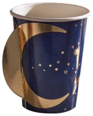 Kopper (8stk): Eid - kopper med måne håndtak - blå - 9cm H x 8cm B