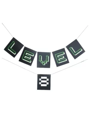 Banner / Girlander: Personlig tekst - Game level - Svart - 1,8m
