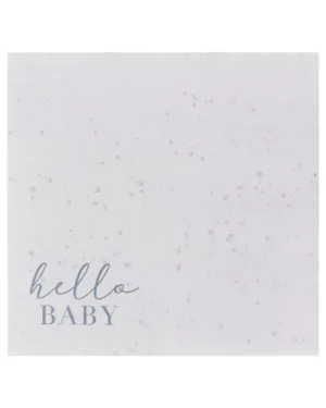 Servietter (16stk): "Hello Baby" Nøytral - Beige - 16,5cm