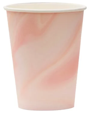 Kopper (8stk): Marmor print - Rosa - 9cm H x 8cm B