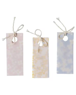 Bordkort (10stk): Blomster pastel - Fargerik - 3,5cm B x 9cm L