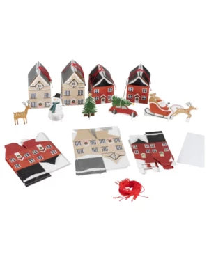 Adventkalender: Bokser med egne klistremerker & hyssing - Rød, Grønn & Hvit