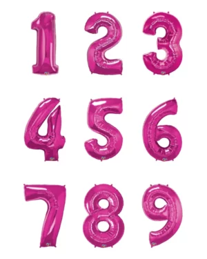 Folieballong / Tallballong: Ulike tall - Rosa - 86cm