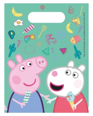 Godteposer (6stk): Peppa gris - 16 x 23cm