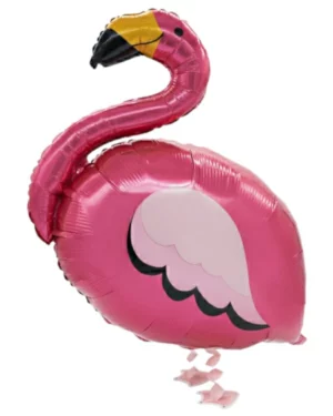 Folieballong: Gående Flamingo - Rosa - 83x71cm