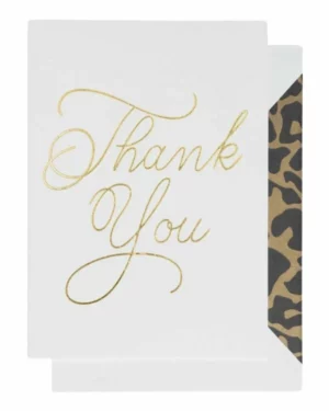 Kort: "Thank You" - A6 - Hvit, Gull