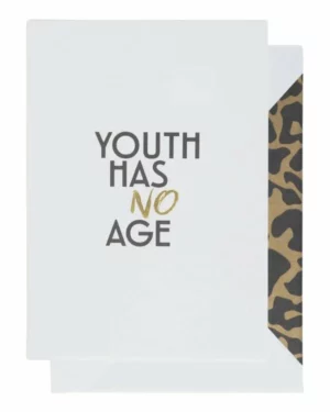 Kort: "Youth has no age" - A6 - Svart, Hvit, Gull