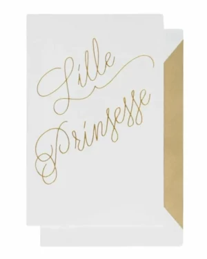 Kort: "Lille Prinsesse" - A7 - Hvit, Gull