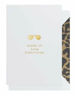 Kort: "Queen Of Fucking Everything" - A6 - Hvit, Gull