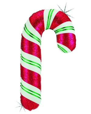 Folieballonger: Candy Cane - Rød, Hvit, Grønn - 104cm