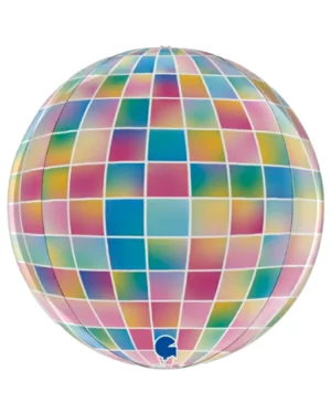 Folieballonger: Diskokule - Fargerik - 38cm
